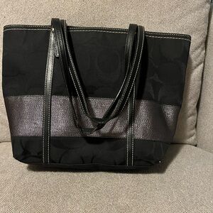 Coach Black and Silver Tote Bag